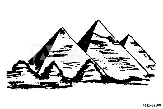 Bild på Vector illustration of Egyptian pyramids isolated on white background